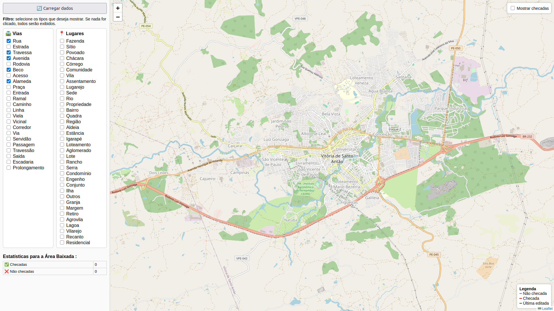 Exemplo da tela da ferramenta